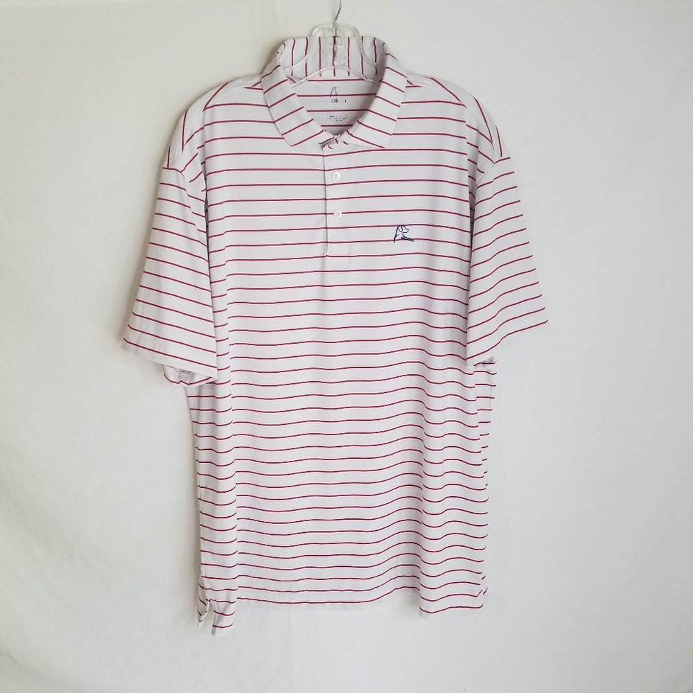 Rhoback Performance Striped Golf Polo Shirt Men's Size XL